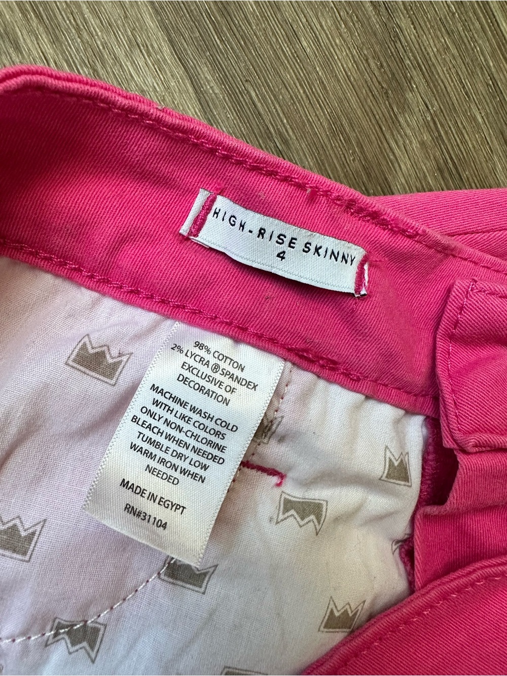Crown & Ivy Women’s Size 4 High Rise Skinny‎ Pants Bright Pink Stretch Casual - Picture 4 of 9